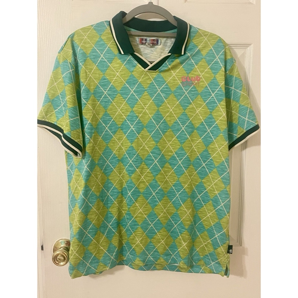 Urban Outfitters Polo Jersey Mens Small Green Short Sleeve Causal Active